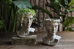 Buy Large Concrete Flower Pot Face Head Plant Pot Vase Decorative Vase Statue • 29.99£