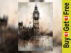 Buy Timeless Elegance: Big Ben Watercolor Painting Print Iconic London Landmark 5x7 • 4.99£