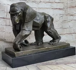 Buy Genuine Bronze Gorilla Statue Casting Animal Primate Ape Monkey Decorative DEAL • 235.78£
