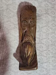 Buy Vintage Carved Wood Old Man Face / Ent / Don Quixote Figure Folk Art Sculpture • 82.69£