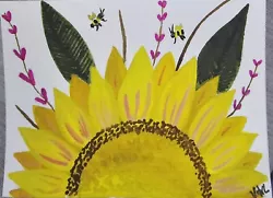 Buy Watercolour ACEO Sunflower & Floral Bee's Original Painting In Sleeve Vicki 2024 • 3.50£