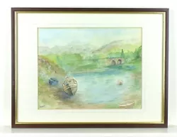 Buy Framed Original Watercolour Painting  Boats Landscape Signed • 19£