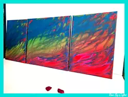 Buy SALE OOAK Unique  Handmade ABSTRACT Wall Art Spray Painting  Canvas Gift Art • 69.99£