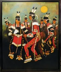 Buy Kevin Red Star  Arrow Creek Valley War Dancers 2008 Acrylic On Canvas Make Offer • 26,880.66£