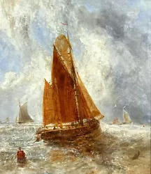 Buy William Bond (1833-1926) Large Signed English Oil On Panel 1899 - Fishing Boats • 51£