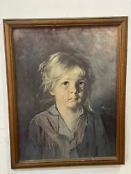 Buy Antique Oil Painting On Canvas Of A Crying Girl By Giovanni Bragolin ,1960-1970 • 440.51£