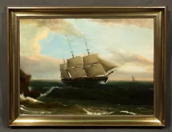 Buy 19th Century Oil Painting Attrib. To Thomas Birch, Seascape Ocean Maine Coast • 7,087.45£