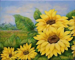 Buy Anastasia Woron  Sunflowers  Original Signed By Author Oil 2016 • 139.41£