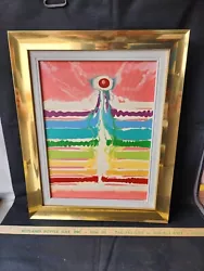 Buy Vintage Oil On Canvas Rainbow Painting Modern Art Framed Richard E. Heckert  • 326.02£