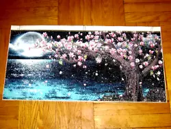 Buy Moonlight Night The Painting Is Completely Done With Diamond Sequins.31 X 15  In • 113.40£