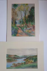 Buy Cornwall - Estuary & Garden View By Sidney J Beer (1875-1952) Two Watercolours. • 57£