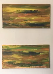 Buy Abstract Nature.  Original Acrylic Painting Set Of Two Rectangle Canvas • 25.20£