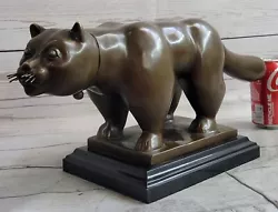 Buy Hand Made Famous Artist Botero Cat Bronze Sculpture Home Office Deco Artwork NR • 268.85£