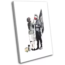 Buy Punk And Mum Graffiti Banksy Painting SINGLE CANVAS WALL ART Picture Print • 24.99£