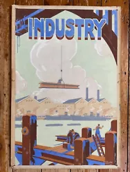 Buy INDUSTRIAL POSTER SIGNED WATERCOLOUR C1950 AFFICHISTE FESTIVAL OF BRITAIN ERA • 145£