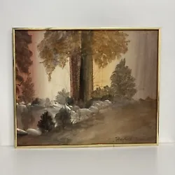 Buy Vintage Yorkshire Pine Tree Forest Woodland Countryside Oil Painting • 39£