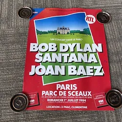 Buy #157 Bob Dylan Santana Joan Baez Promo Poster 1984 Santana Original No Border • 93.55£
