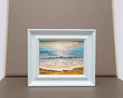 Buy Oil Painting, Original, Ocean, Coast, Beach, Seaside, Cornwall, Sunset, Waves • 27£