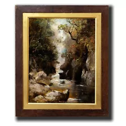 Buy FAIRY GLEN BETWS-Y-COED | Welsh Waterfall Landscape, Signed Antique Oil Painting • 26£