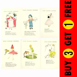 Buy M.T ROSS ELIZABETH GORDON WILD FLOWER CHILDREN POEM Photo Picture Poster Print • 2.48£