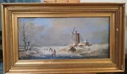 Buy Antique Original Dutch Painting  On Canvas Winter Scene Signed Framed • 70£