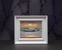Buy Oil Painting, Original, Ocean, Coast, Beach, Seaside, Cornwall, Sunset, Dorset • 28£