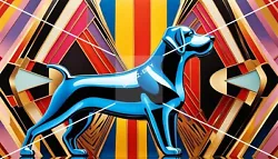 Buy Blue Balloon Dog Art Deco Digital Image Picture Wallpaper Background Desktop Art • 1.41£