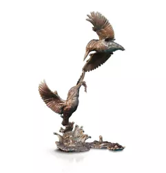 Buy Butler & Peach Detailed Small Solid Hot Cast Bronze - Pair Of Kingfishers 2098 • 90£