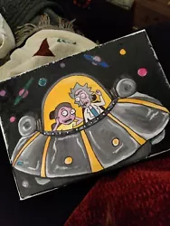 Buy Rick And Morty Fanart Painting On Canvas Spaceship In Space  • 20£
