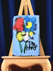 Buy Pro Hart Original Signed Oil Floral Study On Bible Cover • 295£