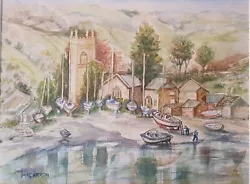Buy Watercolour Painting Of St Just Cornwall Artist Doris McCarron • 40£