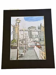 Buy Mark Leary Art Water Colour Painting View Of Tower Bridge From The River Thames • 25£