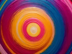 Buy Colorful Abstract Rainbow Design Concentric Circles Of Paint Poster Art Print • 25.51£