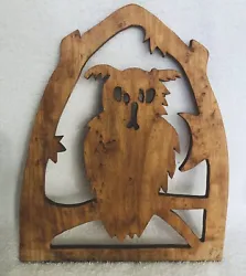 Buy VTG OWL Hand Carved Wooden Wall Plaque  Approx 7 1/4” X 6” X 1/4” • 8.30£