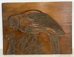 Buy Old Vintage Hand Carved Bird Wooden Sculpture / Panel 25.7cm • 14.95£