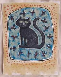 Buy Original Watercolour Painting Cat With Birds Signed Georgina Scott • 8£