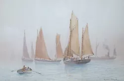 Buy Ernest Stuart (fl.1889-1915) Watercolour Fishing Boats At Sea Signed, 35 X 53 Cm • 399£
