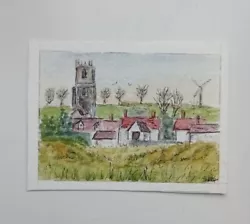 Buy Aceo Original Watercolour Winterton Church  • 1.30£