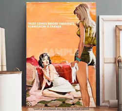 Buy Lesbian Art Canvas Picture Connor Brothers Style Retro Lesbian Canvas Art #3 • 24.99£