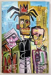 Buy Jean-Michel Basquiat (Handmade) Acrylic On Canvas Signed & Stamped Painting • 395.30£