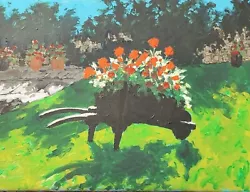 Buy Original Painting: Wheelbarrow With Flowers • 195£