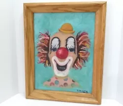Buy Vtg Original Art Oil Painting Clown On Canvas Framed 12x16 Signed R.M. Gay • 39.69£