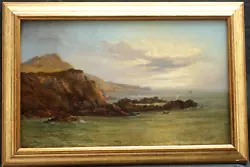 Buy C1870 TORRS COAST ILFRACOMBE DEVON WILLIAM HENLEY 1839-1887 Antique Oil Painting • 1.20£