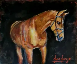 Buy Original Mario Mendoza Oil Canvas Equestrian Arabian Horse Painting Abstract Art • 1,250£