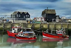 Buy Original Oil Painting On Cardboard “Whitstable Fishing Boats”21х30cm • 70£