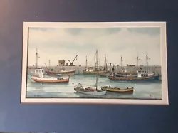 Buy Watercolour Scene Of Fishing Boats In Port Loppersum? John Smith Artist Signed • 45£