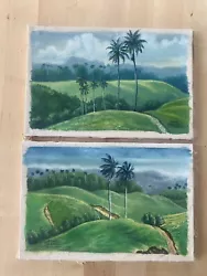 Buy Pair Of Vintage Cuban Oil  Landscape Paintings By Manuel Gamayo Cordero • 9.99£