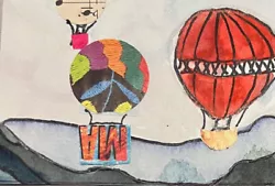 Buy Aceo OOAK Original Trading Collage Card By MaryAnn Lucas Hot Air Balloons I • 4.95£