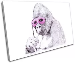 Buy Monkey Mask Banksy Painting SINGLE CANVAS WALL ART Picture Print VA • 19.99£