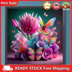 Buy 5D DIY Full Round Drill Diamond Painting Colourful Flowers Kit Home Decor30x30cm • 6.18£